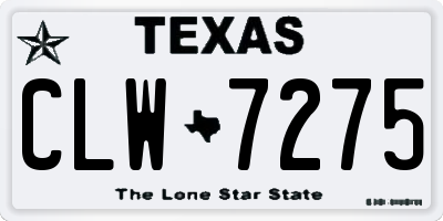 TX license plate CLW7275