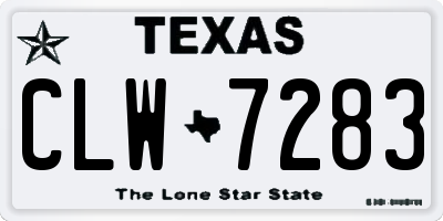 TX license plate CLW7283