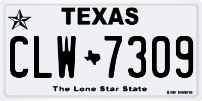 TX license plate CLW7309