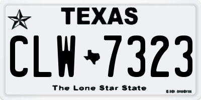 TX license plate CLW7323