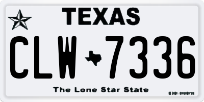 TX license plate CLW7336
