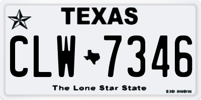 TX license plate CLW7346