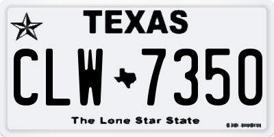TX license plate CLW7350