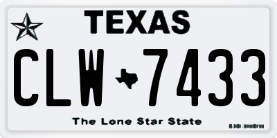 TX license plate CLW7433