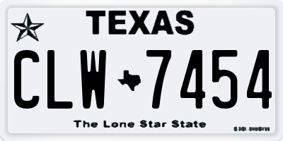 TX license plate CLW7454