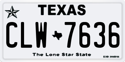 TX license plate CLW7636