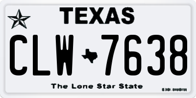 TX license plate CLW7638