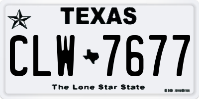 TX license plate CLW7677