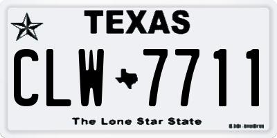TX license plate CLW7711
