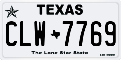 TX license plate CLW7769
