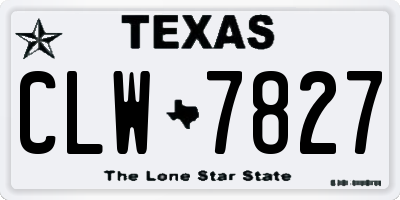TX license plate CLW7827