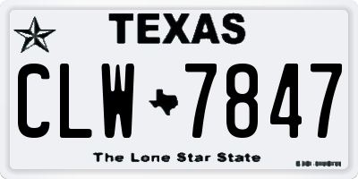 TX license plate CLW7847