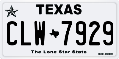 TX license plate CLW7929