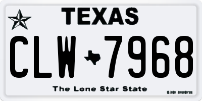 TX license plate CLW7968