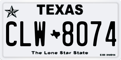 TX license plate CLW8074