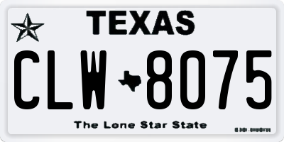 TX license plate CLW8075