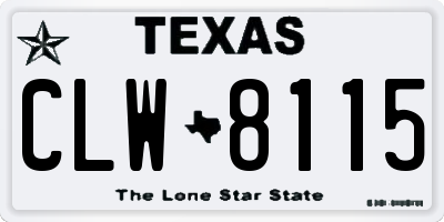 TX license plate CLW8115