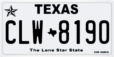 TX license plate CLW8190