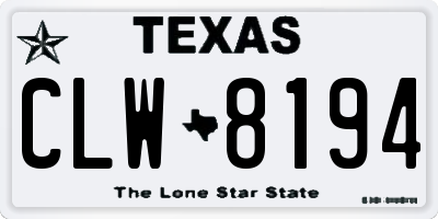 TX license plate CLW8194