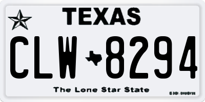 TX license plate CLW8294