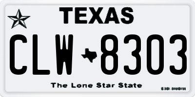 TX license plate CLW8303