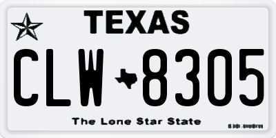TX license plate CLW8305