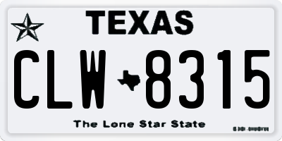 TX license plate CLW8315