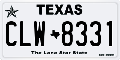 TX license plate CLW8331