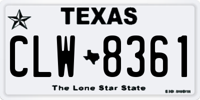 TX license plate CLW8361