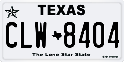 TX license plate CLW8404