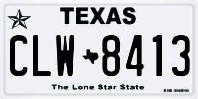 TX license plate CLW8413