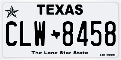 TX license plate CLW8458