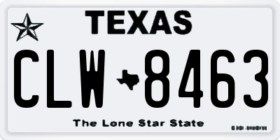 TX license plate CLW8463
