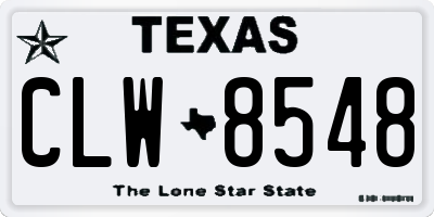 TX license plate CLW8548