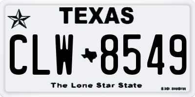 TX license plate CLW8549