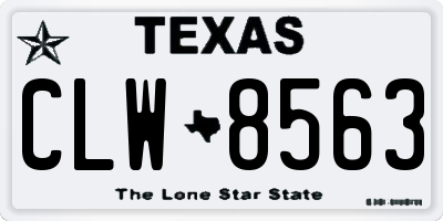 TX license plate CLW8563