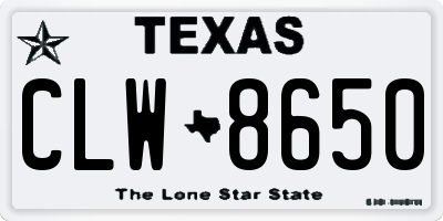 TX license plate CLW8650