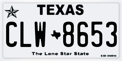 TX license plate CLW8653