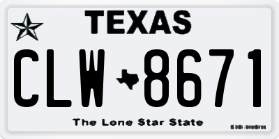 TX license plate CLW8671