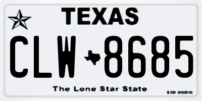 TX license plate CLW8685