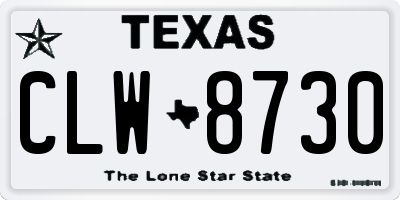 TX license plate CLW8730