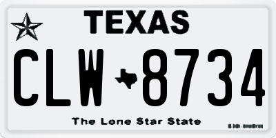 TX license plate CLW8734
