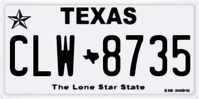 TX license plate CLW8735