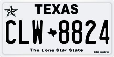 TX license plate CLW8824