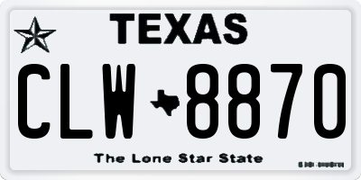 TX license plate CLW8870