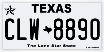 TX license plate CLW8890