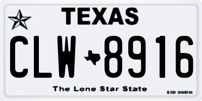 TX license plate CLW8916