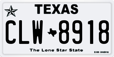 TX license plate CLW8918