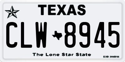 TX license plate CLW8945