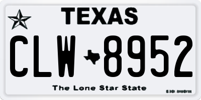 TX license plate CLW8952
